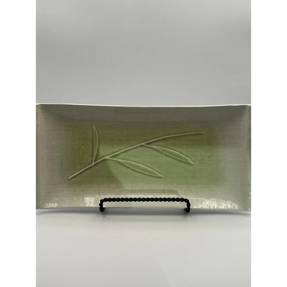 Vintage Crate & Barrel Kiri Sushi Platters (Set of 2) – Bamboo Pattern